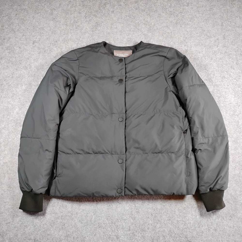 Everlane San Francisco Primaloft Puffy Bomber Renew Jacket Women XS Grey Quilted